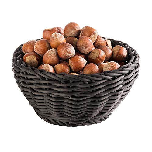 APS Korb rund „Profi Line“, schwarzer Flechtkorb/Brotkorb, Körbchen aus Polypropylen, Ø 16 cm, Höhe