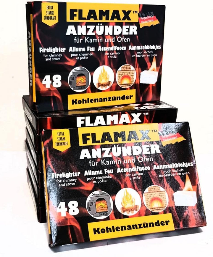 384x Kohleanzünder Kaminzünder Anzündwürfel Grillanzünder Kaminanzünder 8x 48er Ofenanzünder Feueran