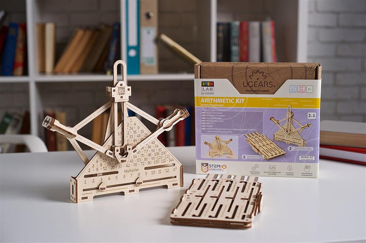 UGEARS STEM Lab 3D Puzzle - Arithmetik-Kit STEM Set - Modellbausatz aus Holz - STEM Spielzeug mit Ap