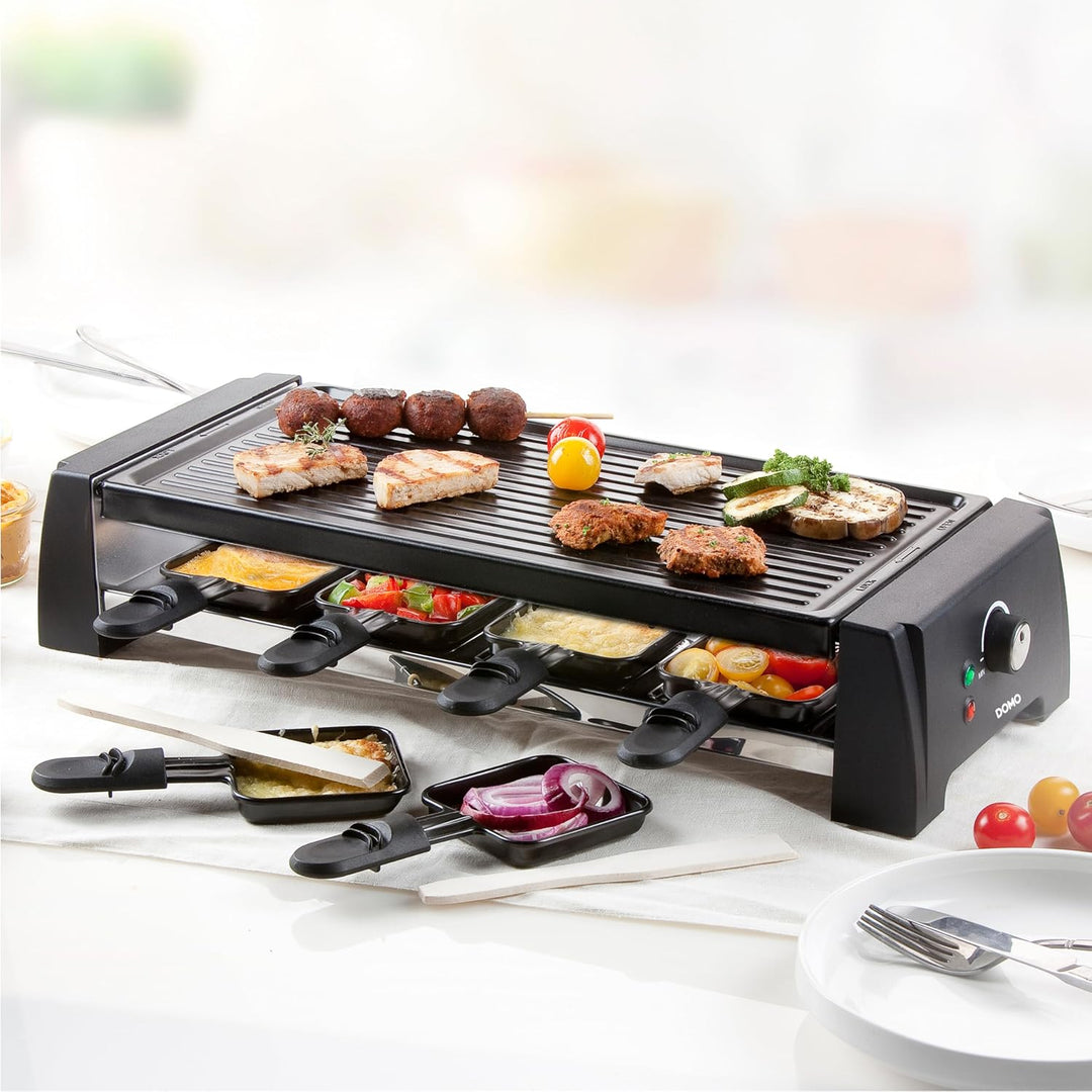 DOMO DO9189G Raclette mit Wechselplatte 8p - 1200 W