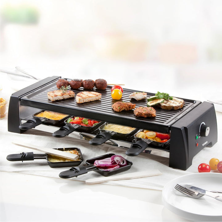 DOMO DO9189G Raclette mit Wechselplatte 8p - 1200 W