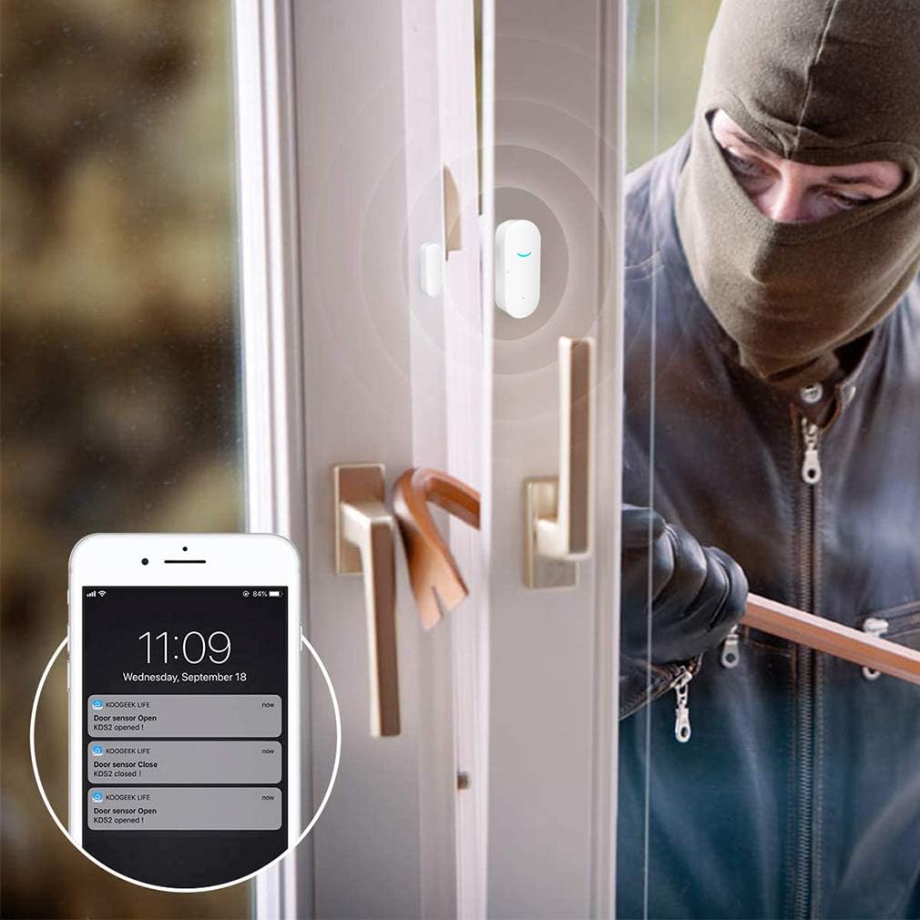 Tuya WiFi Door and Window Sensors, Smart Alarm with Free Notification App Control, Home Security Ala