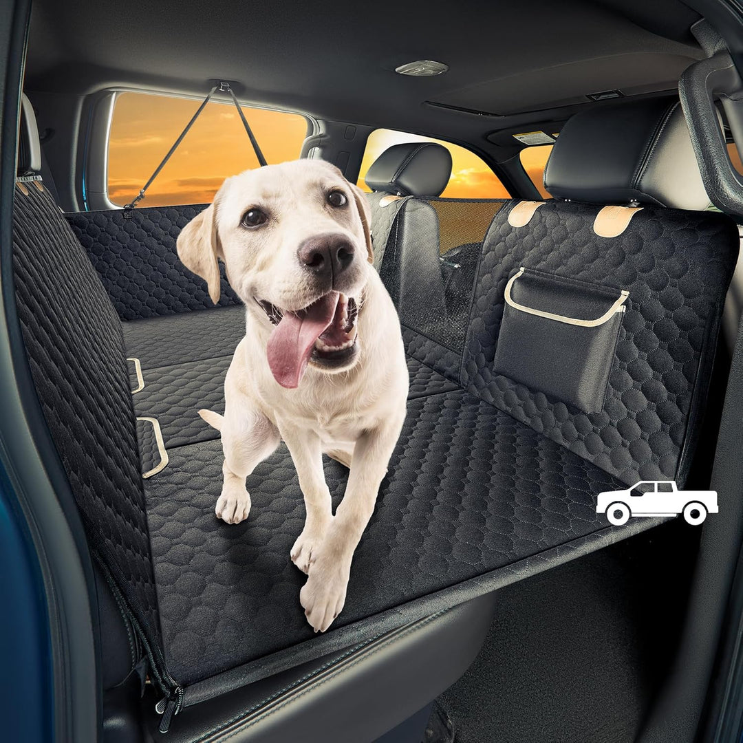 SHARLOVY Grosser Hunde-Autositzbezug für Rücksitz mit Extender Harter Boden für LKWs, Hochleistungs-