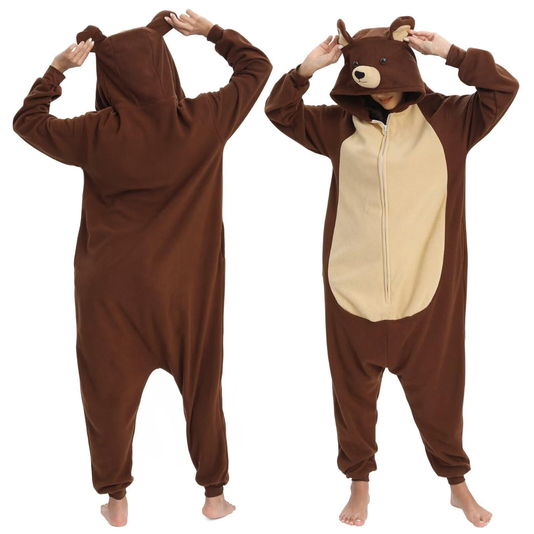 Tier Onesie Karneval Halloween Kostüm Cosplay Schlafanzüge Erwachsene S Zip Bär, S Zip Bär