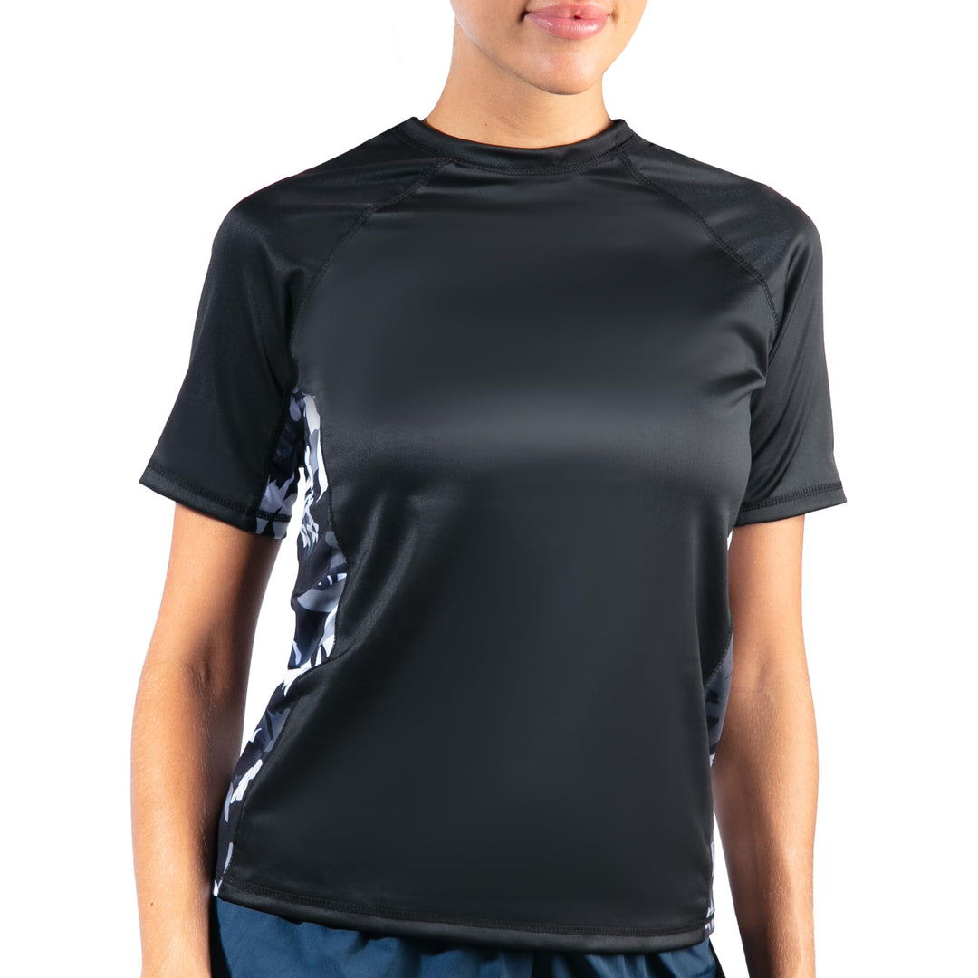 Kanu Surf Breeze Damen Rashguard & Workout Top mit LSF 50+, kurzärmelig XS Eden Black, XS Eden Black