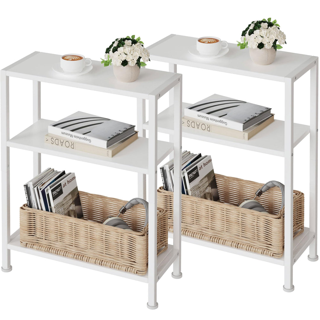 Beistelltisch, 2er Set, KleinerBeistelltisch, Sofa-Beistelltisch für schmale Räume, SchlankerBeistel