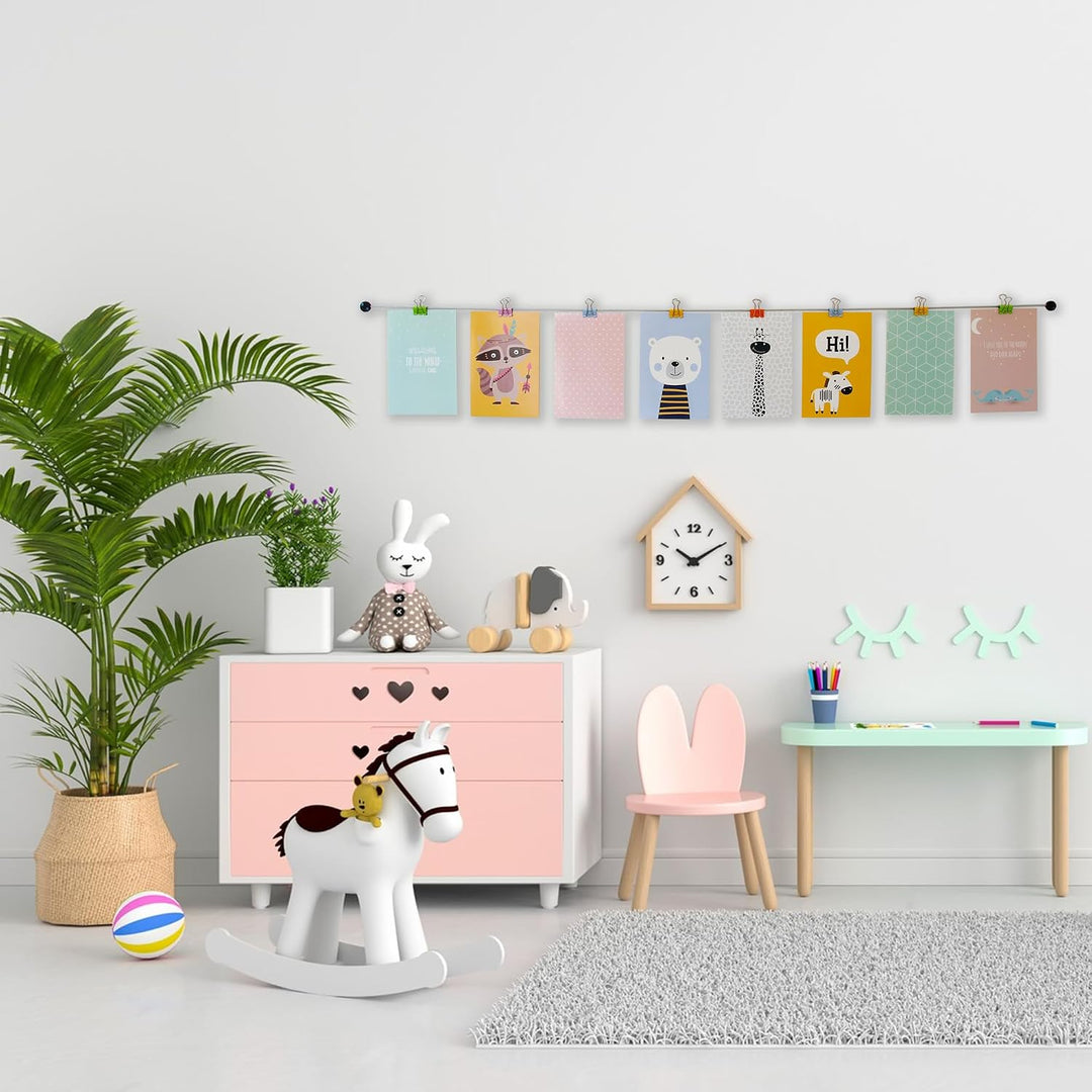 Fotoseil mit bunten Metall-Klammern - 120 cm &amp; 12 Klammern im Smiley-Design in den Farben Blau, Gelb