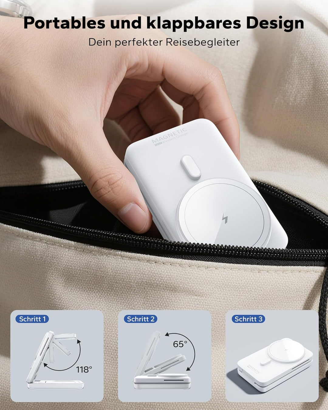 KPON Ladestation für Apple Watch und iPhone, 3 in 1 Faltbares Magsafe Ladegerät Schnellladung Kompat
