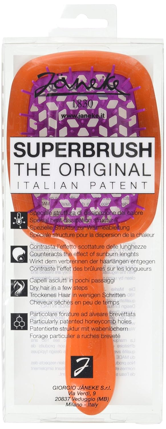 Jäneke Superbrush Bürste orange mit Fuxia Igel - 55 gr. Corpo Arancione con Riccio Fuxia, Corpo Aran