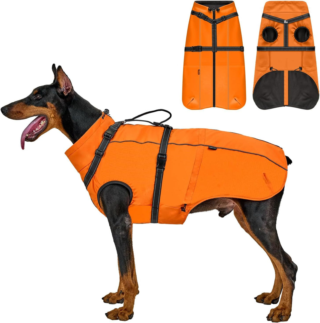 OneTigris Hundejacke, Wasserdichter Winterweste Jacken Hundemantel Mit Bediengriff, Bequeme Ausschei