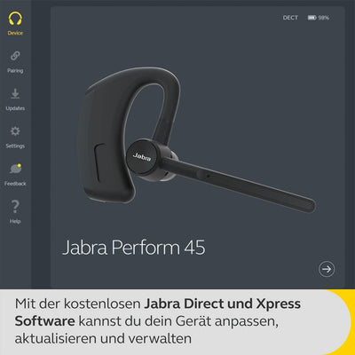 Jabra Perform 45 Mono Bluetooth Headset mit Ohrbügel, integriertes Mikrofon mit Ultra-Noise-Cancelli