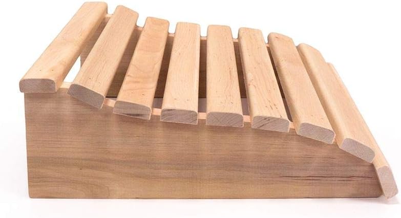Sentiotec Sauna Kopfstütze Erle 10 x 30 x 29 cm ergonomisches Sauna Holzkissen