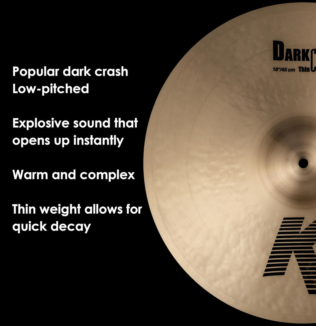 Zildjian K Zildjian Series - 18" Dark Crash Thin Cymbal 18 Zoll Dark Thin, 18 Zoll Dark Thin
