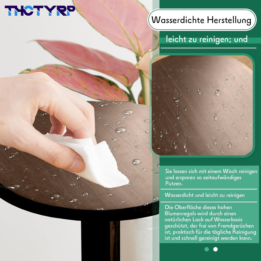 THCTYRP Hoher und niedriger Bambus-Blumenständer, Scheibenblumenständer, Pothos-Blumentopfständer mi