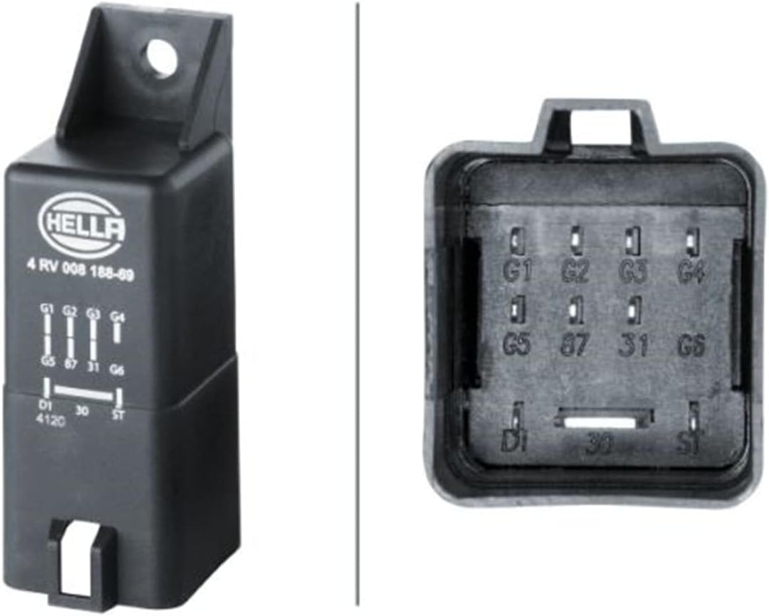 HELLA 4RV 008 188-691 Steuergerät, Glühzeit - 12V - 10-polig - nachglühfähig - Zylinderanzahl: 5