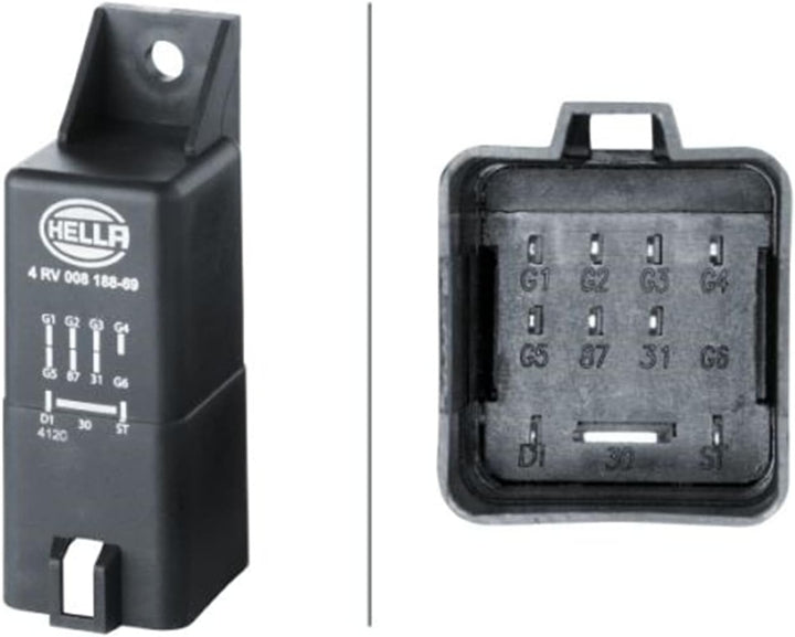 HELLA 4RV 008 188-691 Steuergerät, Glühzeit - 12V - 10-polig - nachglühfähig - Zylinderanzahl: 5