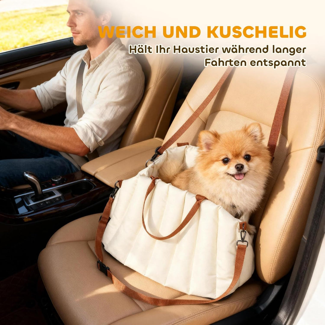 PawHut Hundetasche Hundetragetasche mit Sicherheitsgurt, rutschfestem Boden, Kissen, Hunde Autositz