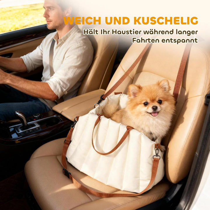 PawHut Hundetasche Hundetragetasche mit Sicherheitsgurt, rutschfestem Boden, Kissen, Hunde Autositz