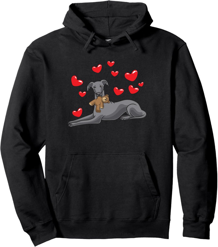 Italienisches Windspiel Hund mit Kuscheltier Pullover Hoodie