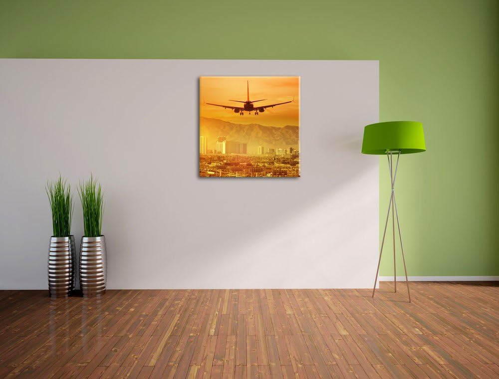Pixxprint Urlaubsreise nach Las Vegas / 70x70cm Leinwandbild bespannt auf Holzrahmen/Wandbild Kunstd