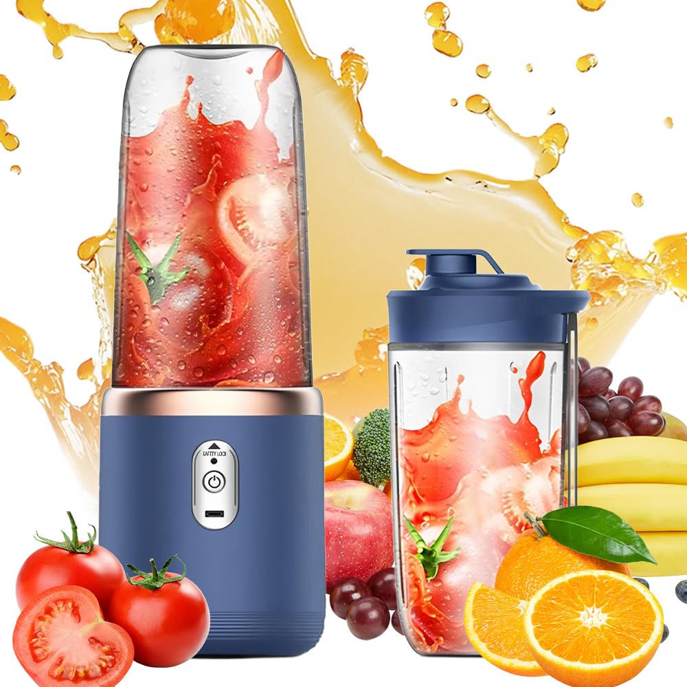 Tragbarer Mixer, 400ml Mixer Smoothie Maker to Go mit Digitalanzeige, Portabler Elektrischer Saftpre