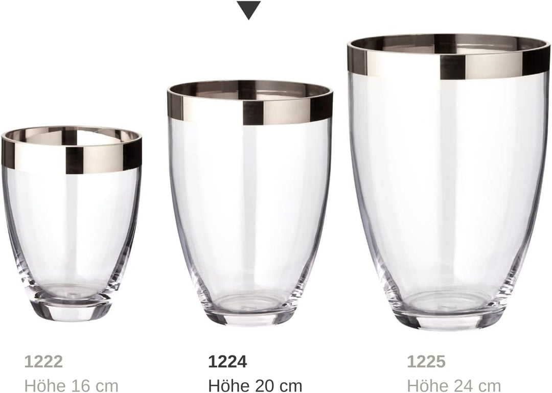 EDZARD Vase Charlotte (Ø 15 cm, Höhe 20 cm) aus mundgeblasenem Kristallglas - Blumenvase, Glasvase r