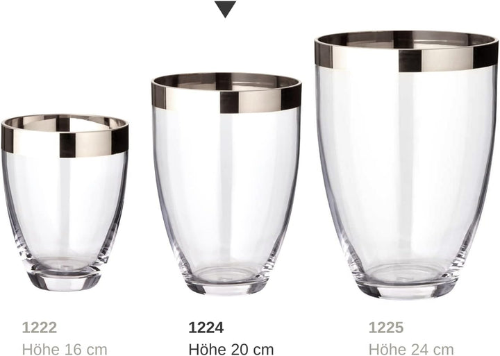 EDZARD Vase Charlotte (Ø 15 cm, Höhe 20 cm) aus mundgeblasenem Kristallglas - Blumenvase, Glasvase r