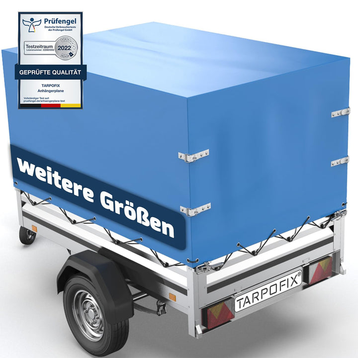 Tarpofix® Anhänger Hochplane 160x115x85 cm inkl. Planenseil - randverstärkte & robuste Stema Anhänge