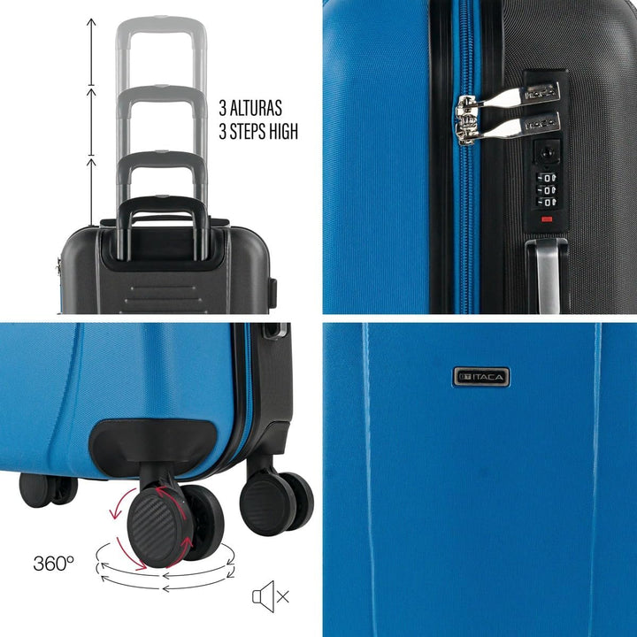 ITACA Tiber Koffer, 75 Centimeters Blau-anthrazit, Blau-anthrazit