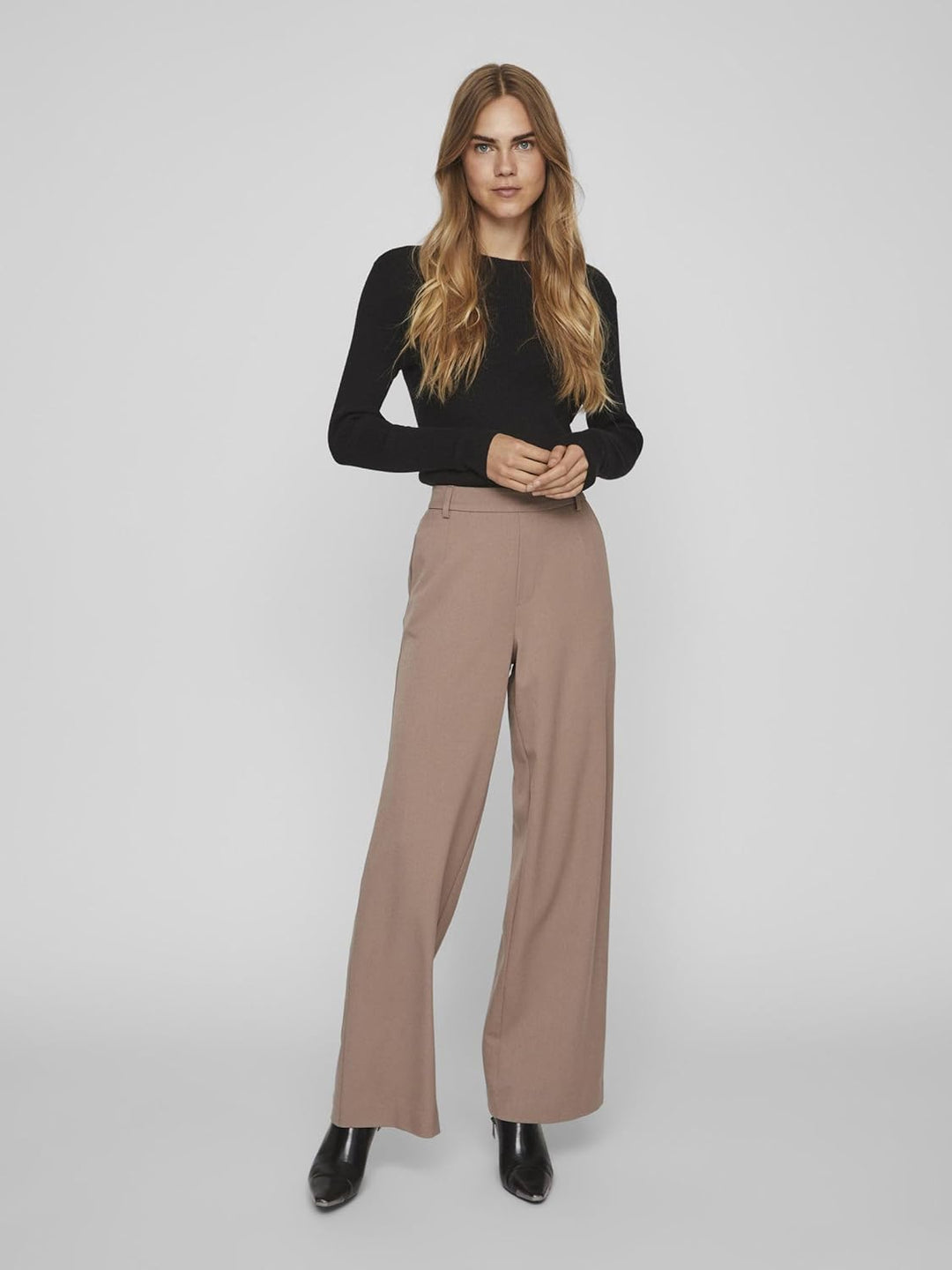 Vila Damen Vivarone Hw Wide Pant-Noos Stoffhose 36 Brown Lentil, 36 Brown Lentil