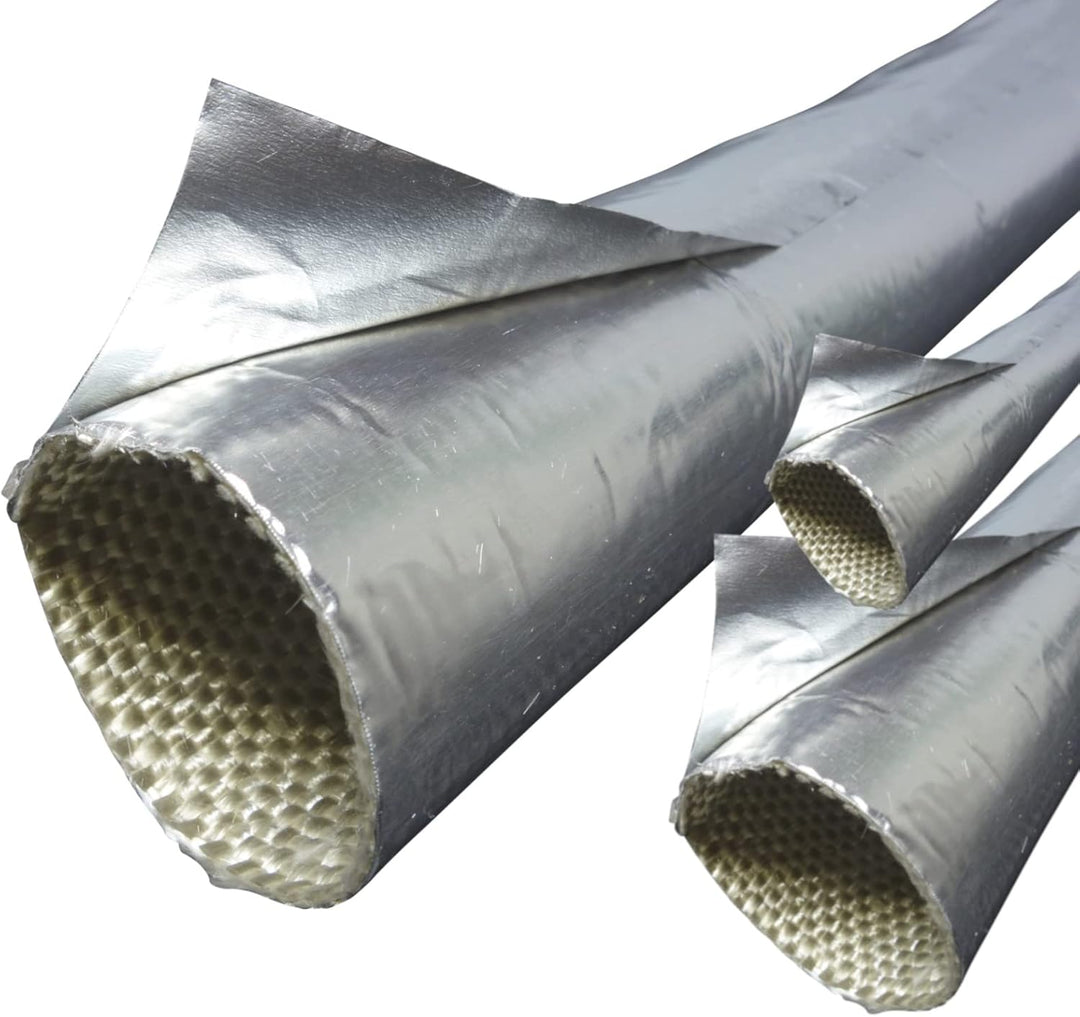 2m Alu-Titan Hitzeschutzschlauch ID-Ø 100mm selbstklebend | VIELE LÄNGEN & GRÖSSEN 5-100mm | UV Schu