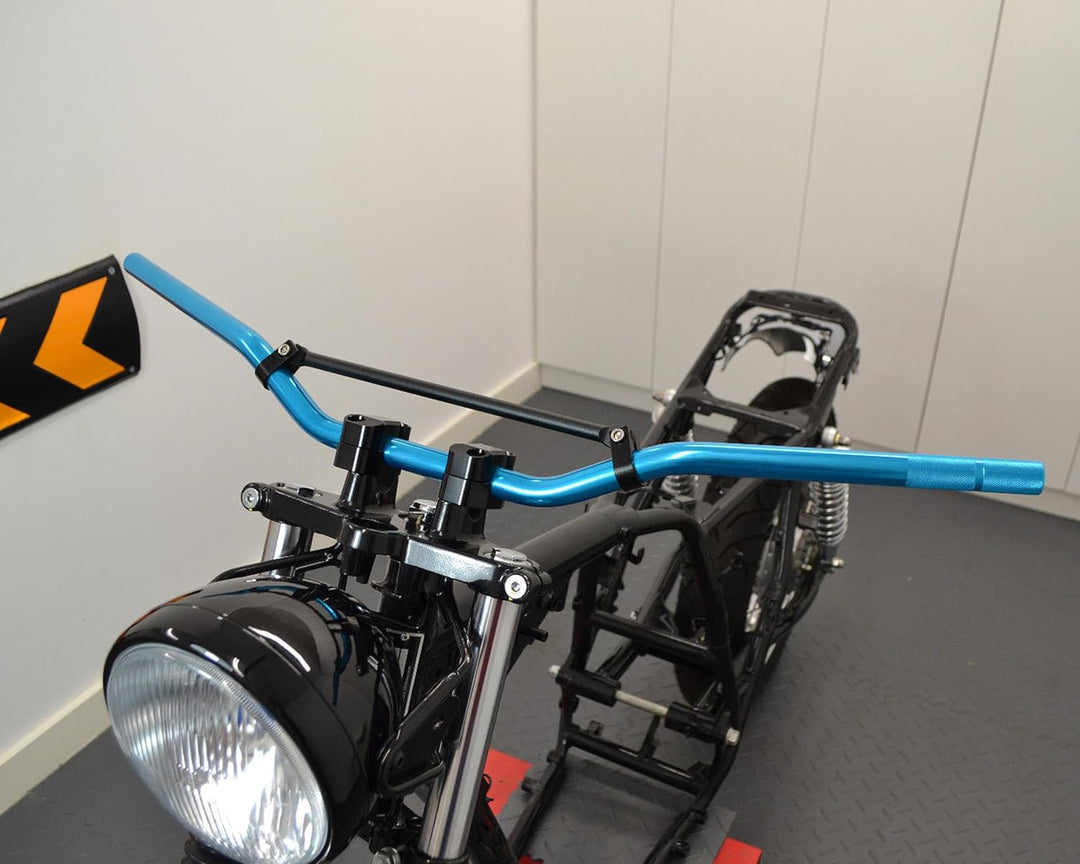 Motorrad Lenker Für Trail Motocross Streetfighter Scrambler Verspannt - 22mm 7/8" - blau & schwarz,