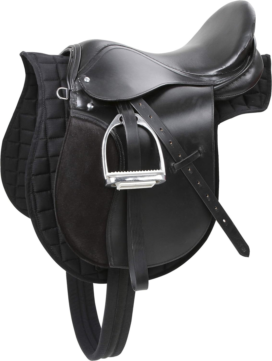 Kerbl 32196 Sattelset Pony inklusiv Gurt, Decke, Steigbügel, -riemen, schwarz Schwarz Pony: 16,0 Zol