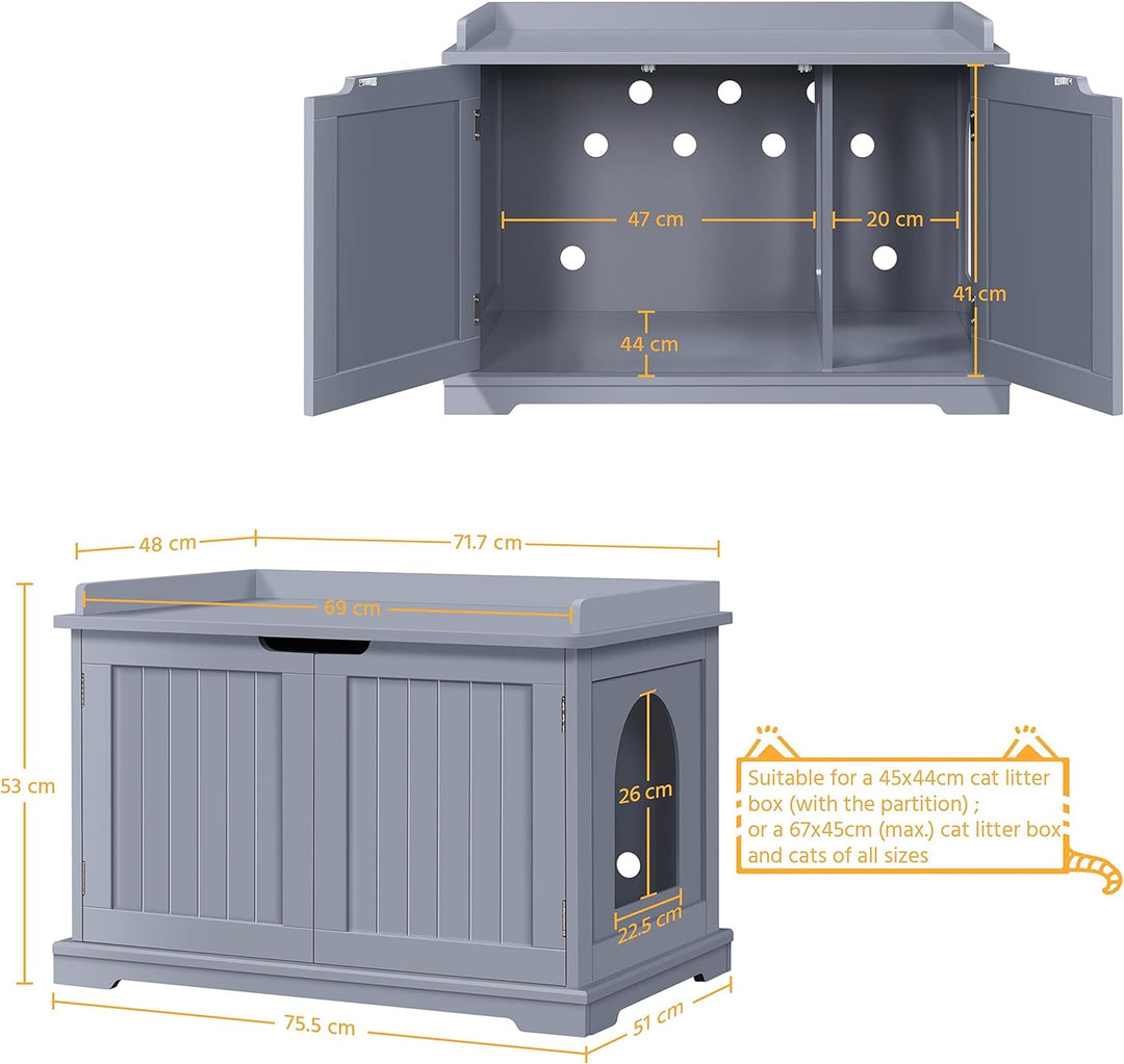Yaheetech Katzenhöhle für Grosse Katzen Katzenschrank Holz Katzenhaus 75,5 x 51 x 52,5 cm Katzenbett