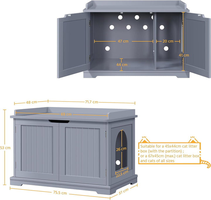 Yaheetech Katzenhöhle für Grosse Katzen Katzenschrank Holz Katzenhaus 75,5 x 51 x 52,5 cm Katzenbett