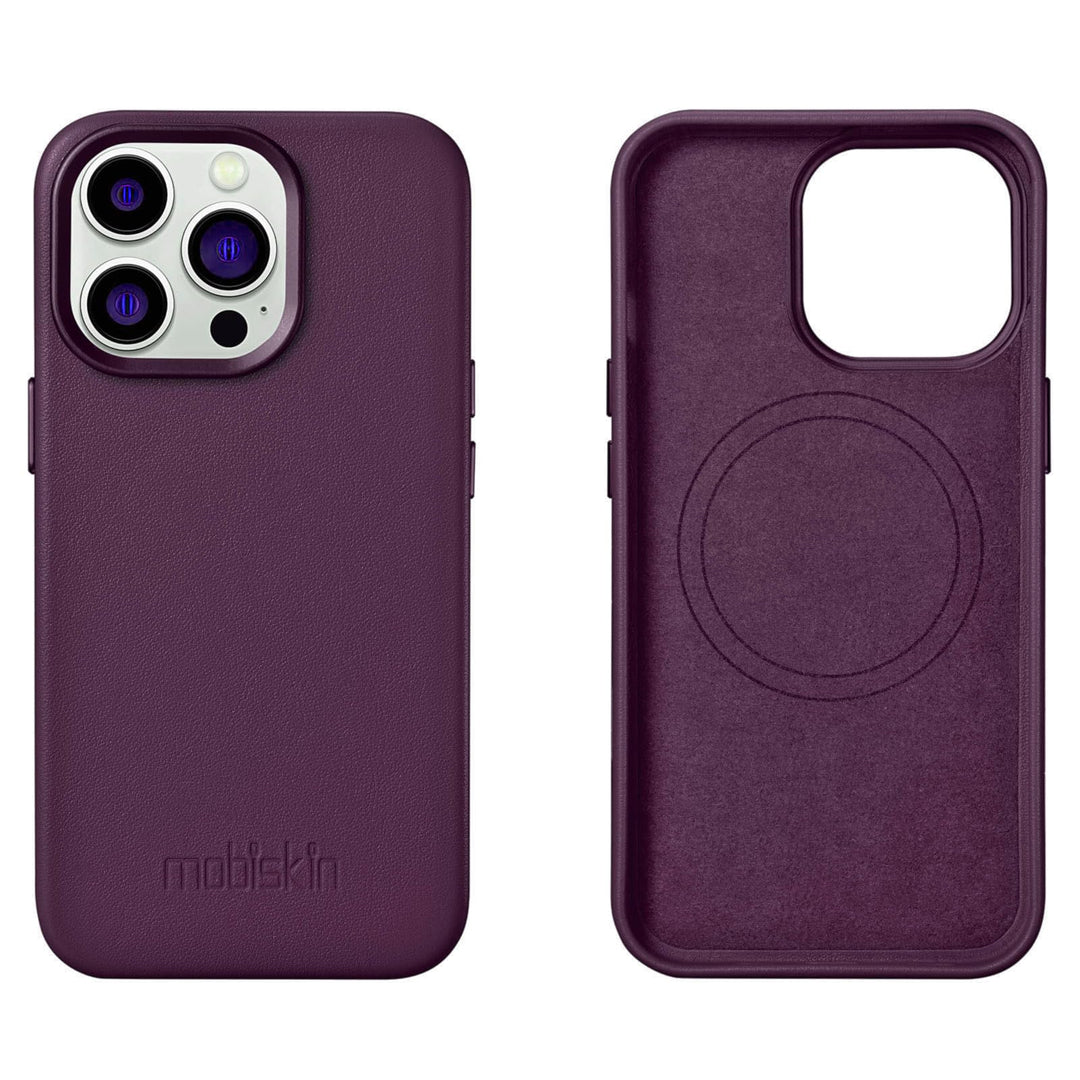 Mobiskin Hülle kompatibel mit iPhone 14 PRO MAX (6,7 Zoll), Handyhülle mit echtem Leder, Case, Schut