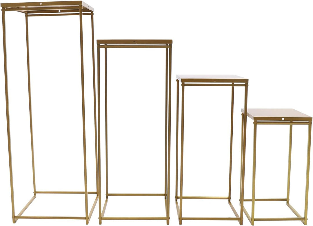 Madelynn Hochzeitsvase Blumensäule Quadratisc, 4 Stück Gold Blumenständer Metall, 10-15kg Tragfähigk