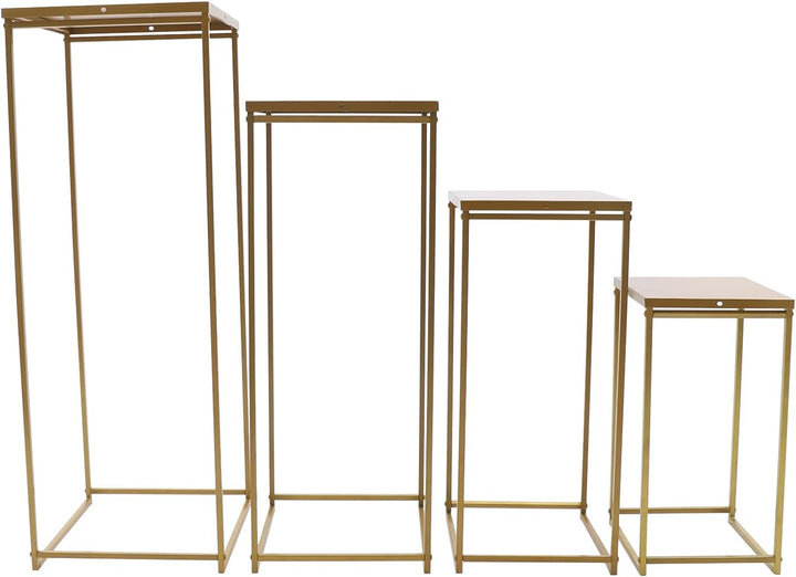 Madelynn Hochzeitsvase Blumensäule Quadratisc, 4 Stück Gold Blumenständer Metall, 10-15kg Tragfähigk