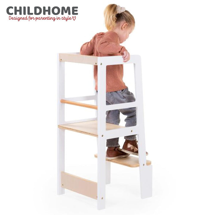 CHILDHOME, Beobachtungsturm Montessori, Lernturm für Kinder, sicher, 2 Höhen, ab 18 Monaten bis 100
