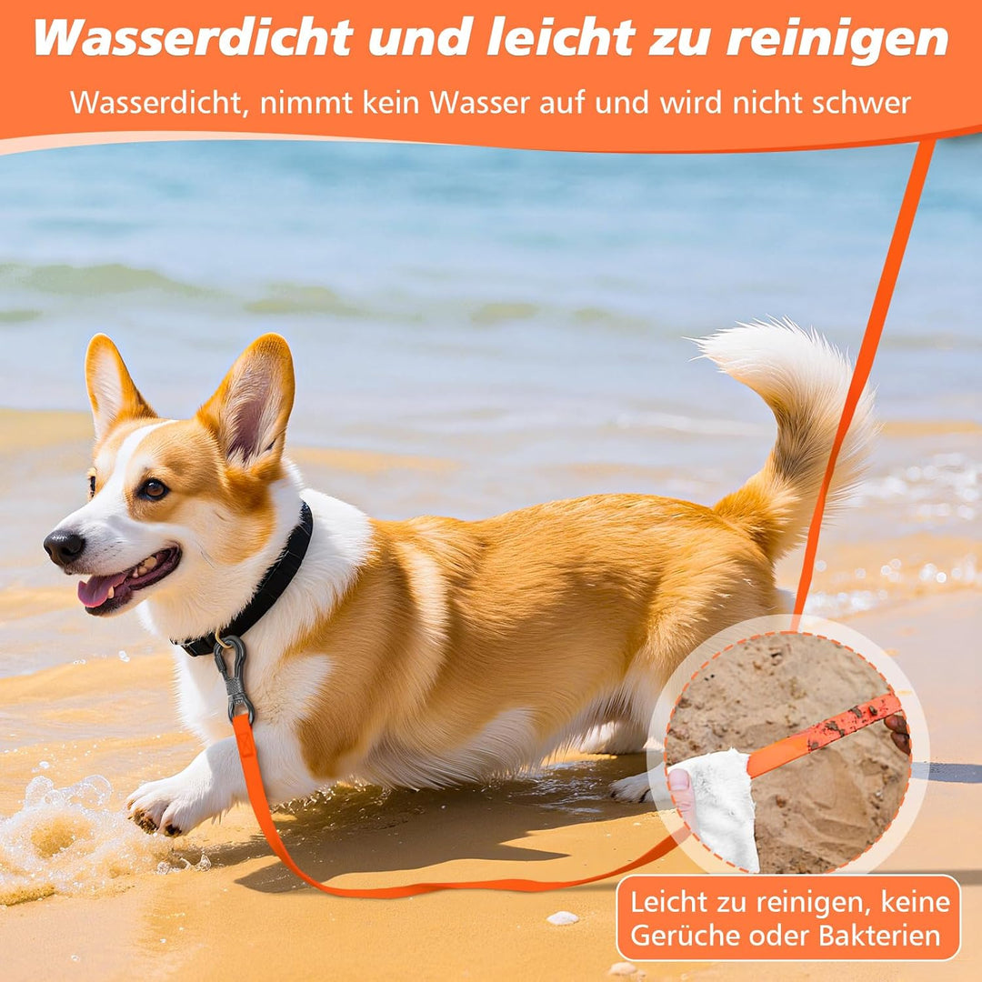 X XBEN Wasserdicht Schleppleine für Hunde, 20M Gummierte Schleppleine mit Abschliessbarer Karabine,