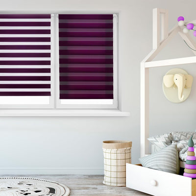 Blindecor - Indus doppelrollo klemmfix ohne bohren - duo rollo klemmfix Violett - 130 x 180 cm (Brei