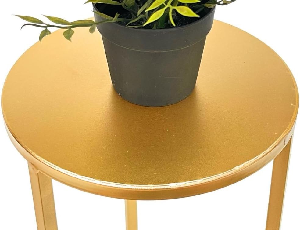 DanDiBo Blumenhocker Metall Gold Rund Blumenständer Beistelltisch 96510 Blumensäule Modern Pflanzens