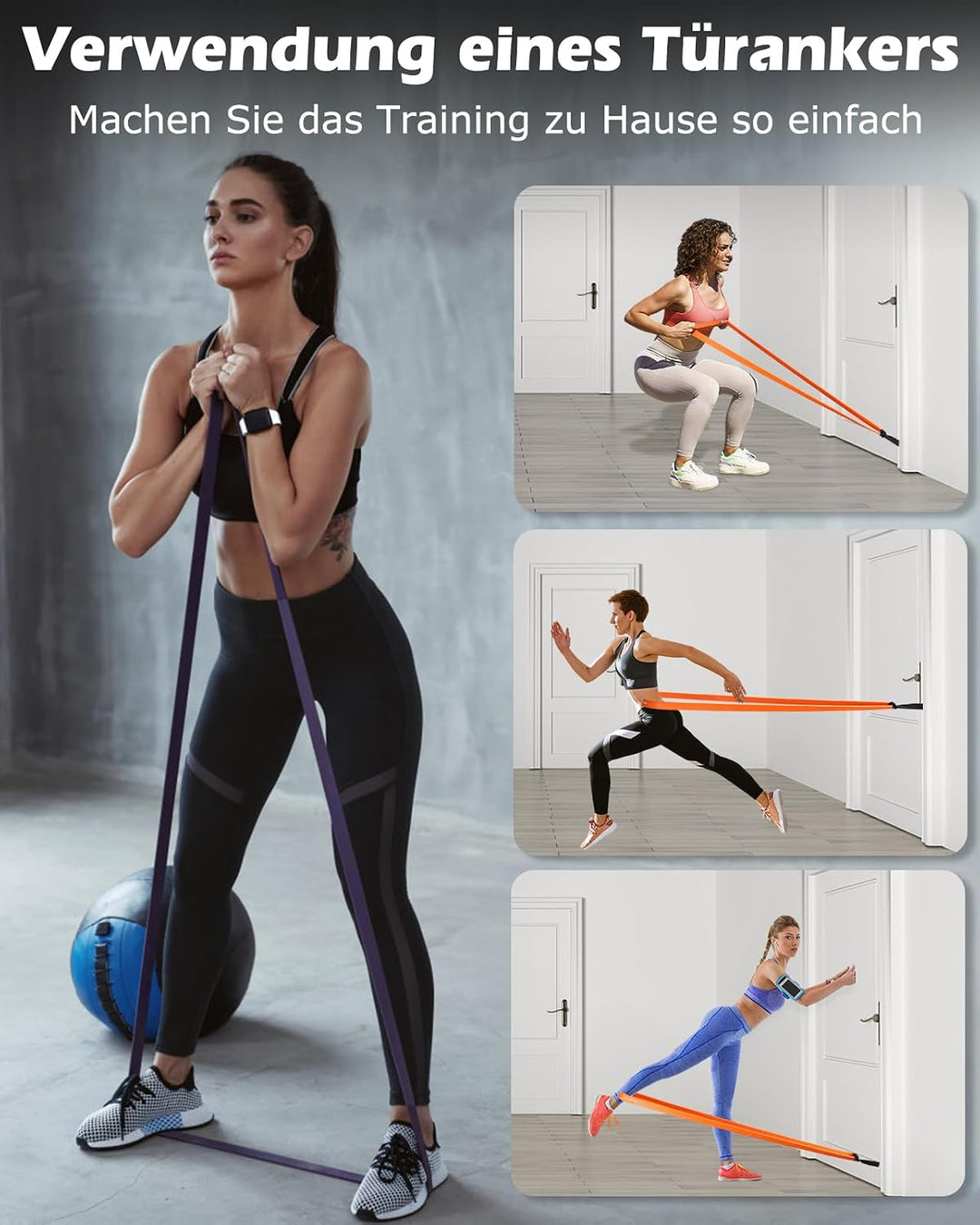 Zacro Resistance Bands, Fitnessbänder Widerstandsbänder, Widerstandsband Set mit Türanker, Fitnessbä