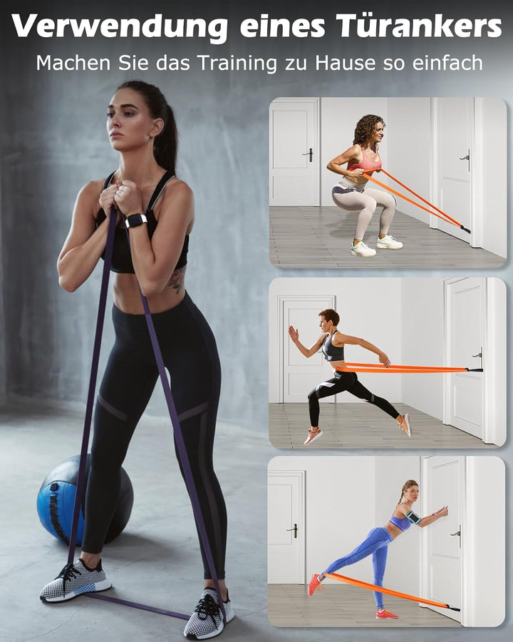 Zacro Resistance Bands, Fitnessbänder Widerstandsbänder, Widerstandsband Set mit Türanker, Fitnessbä