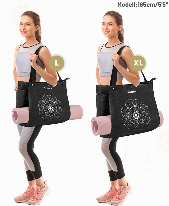 Gonex Yogatasche, Yogamatte Tasche mit Mehreren Taschen für Damen und Herren, Canvas wasserdichte To