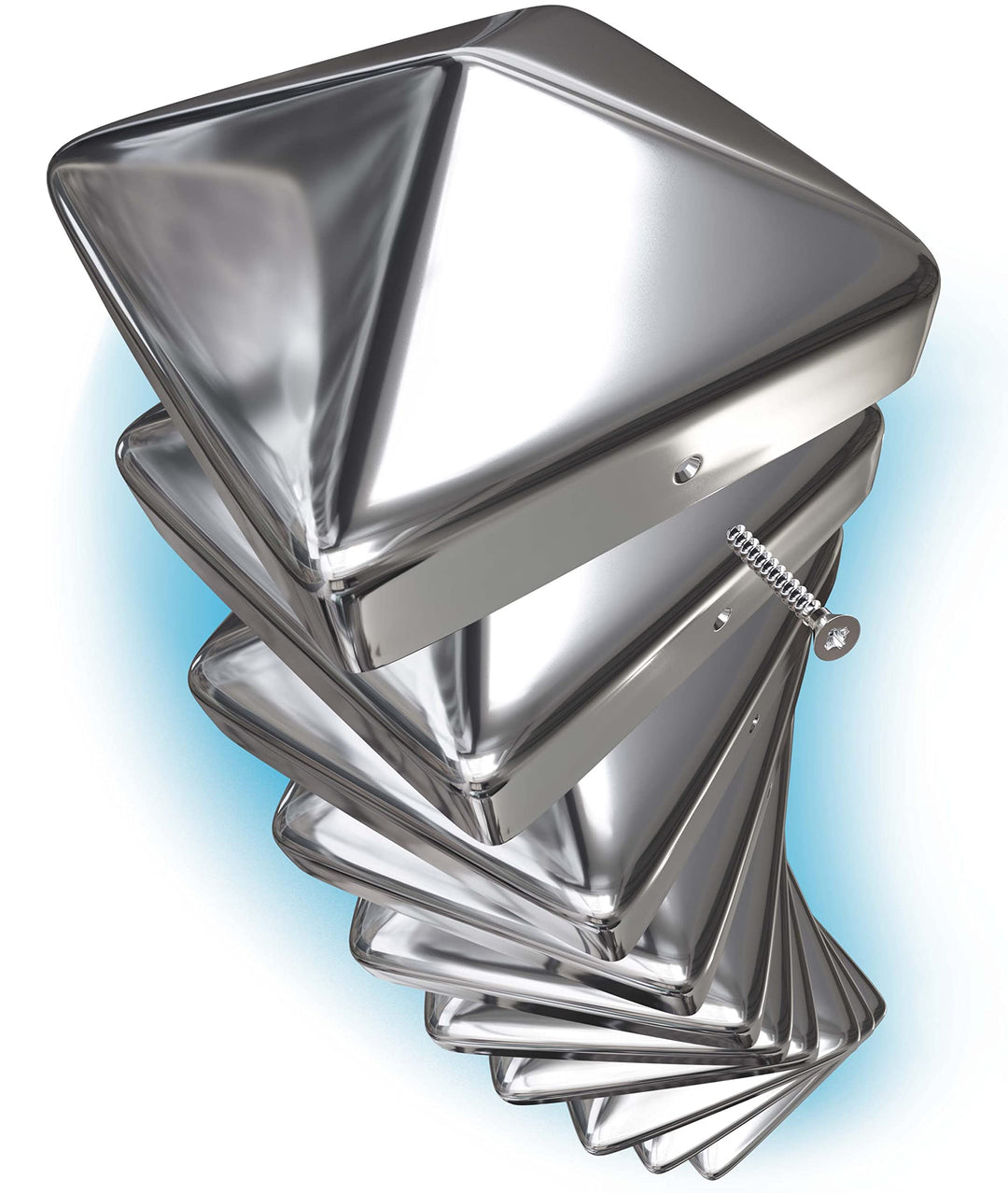 TOOLCORE® Pfostenkappen 10x10cm Edelstahl [Perfekter Schutz] 10 Stück inkl. Edelstahl Schrauben - Ro
