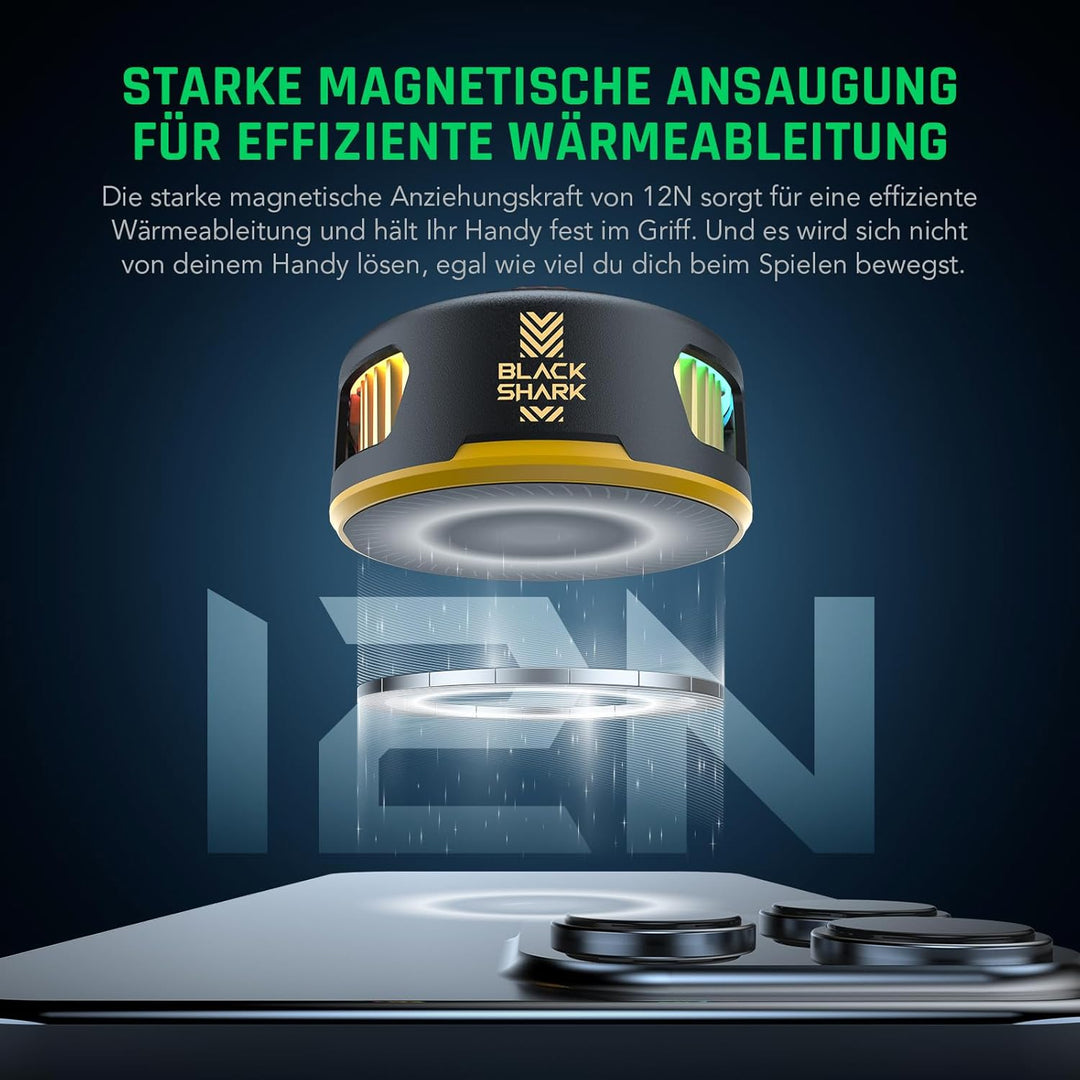 Black Shark FunCooler 5 Magnetic Phone Cooler für Gaming, Tragbarer Handy Kühler mit RGB-Beleuchtung