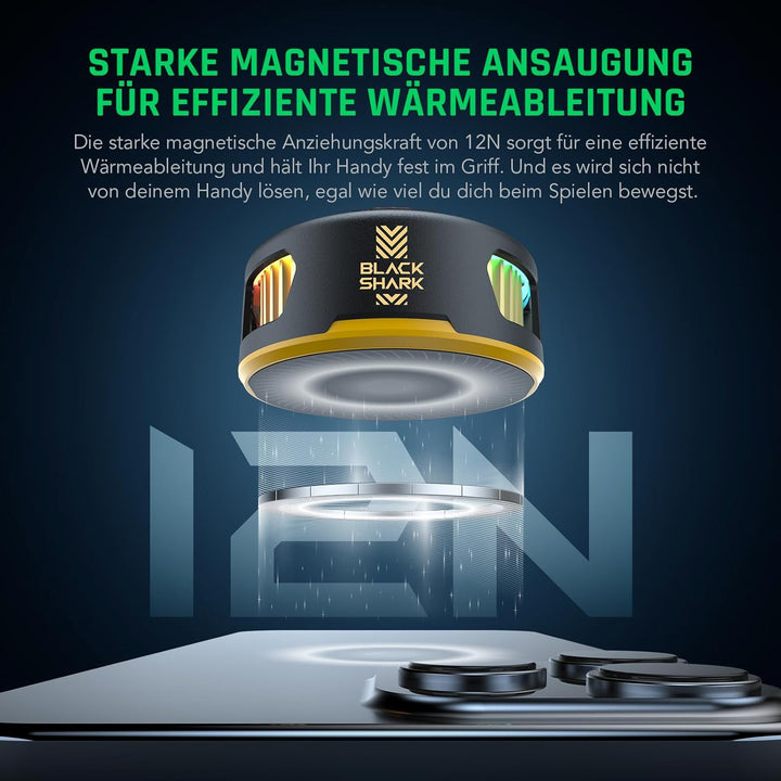 Black Shark FunCooler 5 Magnetic Phone Cooler für Gaming, Tragbarer Handy Kühler mit RGB-Beleuchtung
