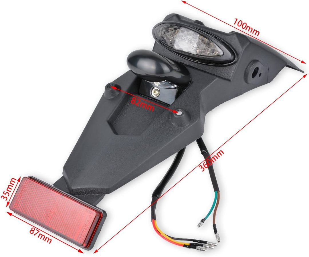 KATUR 12V LED Motorrad Kotflügel Hinten Schwanz Stop Licht Reflektor Universal für MX Motocross Spor