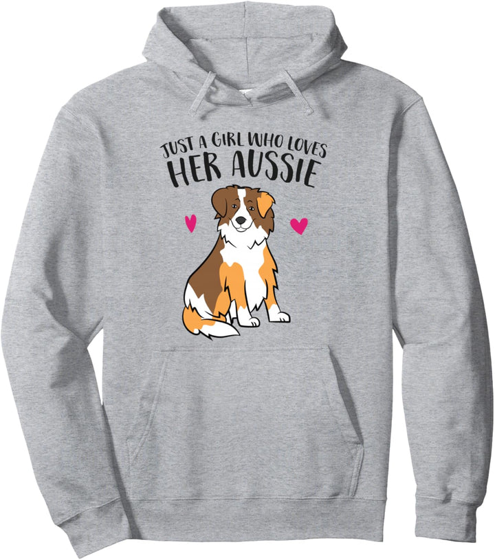 Nur ein Mädchen, das den Australian Shepherd liebt Pullover Hoodie